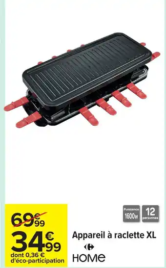 Carrefour Appareil à raclette XL offre