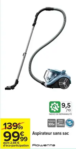 Carrefour ROWENTA Aspirateur sans sac offre
