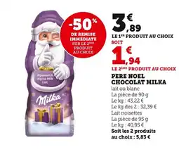 Bi1 MILKA Pere noel chocolat offre