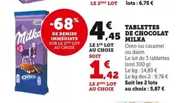Bi1 MILKA Tablettes de chocolat offre