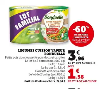 Bi1 BONDUELLE Legumes cuisson vapeur offre