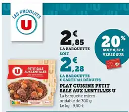 Bi1 Plat cuisine petit sale aux lentilles u offre