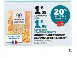 Bi1 Gnocchi aux flocons de pommes de terre u offre