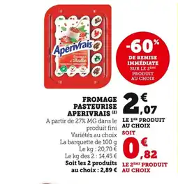 Bi1 APERIVRAIS Fromage pasteurise offre