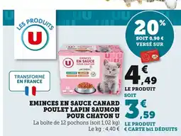 Bi1 Eminces en sauce canard poulet lapin saumon pour chaton u offre