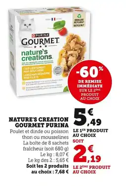 Bi1 PURINA Nature's creation gourme offre
