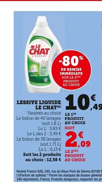 Bi1 LE CHAT Lessive liquide offre