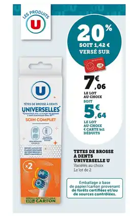 Bi1 Têtes de brosse à dents universelles u offre