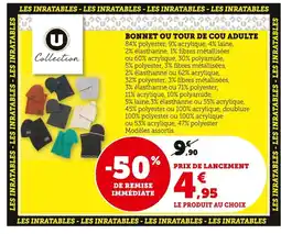 Bi1 Bonnet ou tour de cou adulte offre