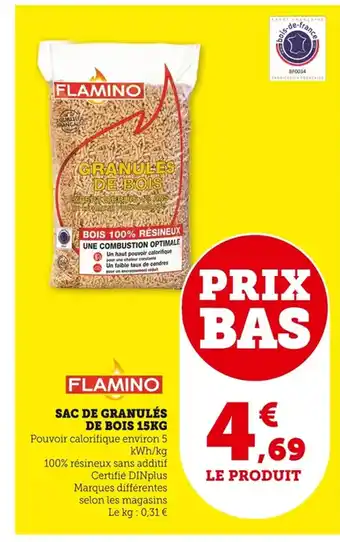 Bi1 FLAMINO Sac de granulés de bois offre