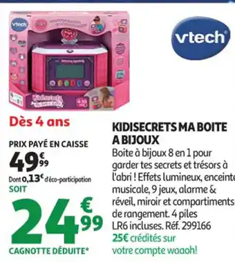 Auchan Supermarché VTECH Kidisecrets ma boite a bijoux offre