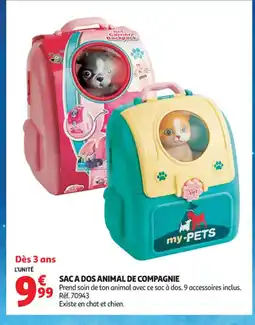 Auchan Supermarché Sac a dos animal de compagnie offre