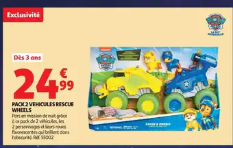 Auchan Supermarché Pack 2 vehicules rescue wheels offre