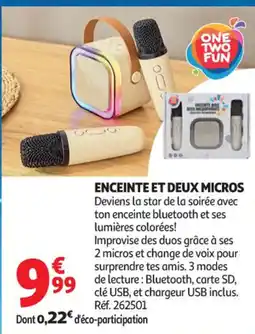 Auchan Supermarché Enceinte et deux micros offre