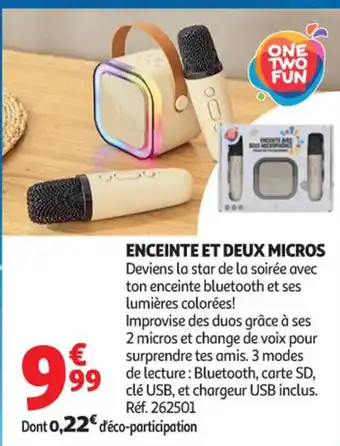 Auchan Supermarché Enceinte et deux micros offre