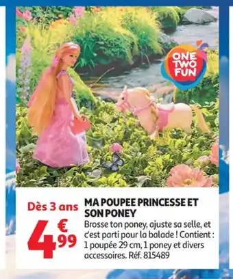 Auchan Supermarché Ma poupee princesse et son poney offre
