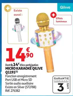 Auchan Supermarché QILIVE Micro karaoke Q1191 offre