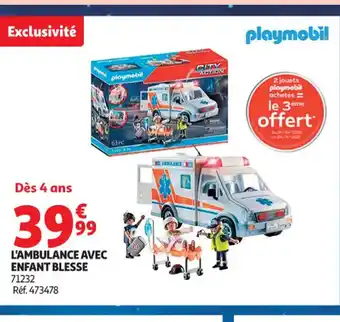 Auchan Supermarché PLAYMOBIL L'ambulance avec enfant blesse offre
