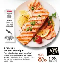 Thiriet 2 pavés de saumon atlantique offre
