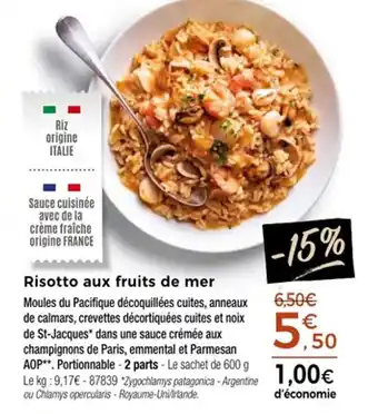 Thiriet Risotto aux fruits de mer offre
