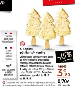 Thiriet 4 sapins pétillants vanille offre