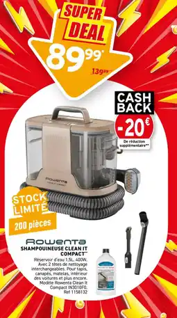 Trafic Shampouineuse clean it compact offre