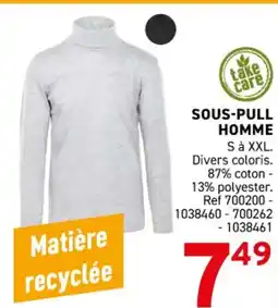 Trafic Sous-pull homme offre