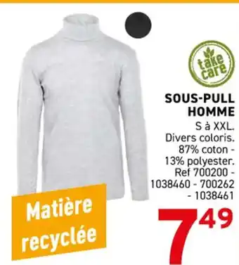 Trafic Sous-pull homme offre