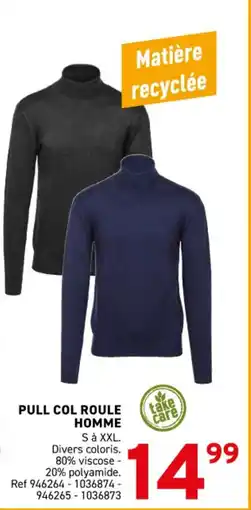 Trafic Pull col roule homme offre