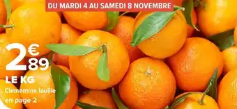 Carrefour Market Clémentine feuille offre