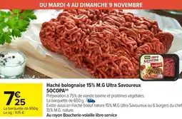 Carrefour Market Haché bolognaise 15% m.g ultra savoureux socopa offre