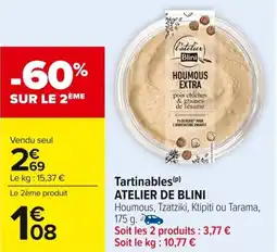 Carrefour Market Tartinables atelier de blini offre
