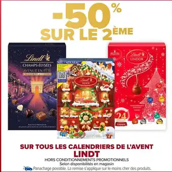 Carrefour Market Sur tous les calendriers de l'avent lindt offre