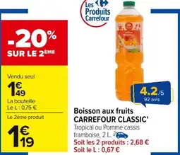 Carrefour Market Boisson aux fruits carrefour classic offre