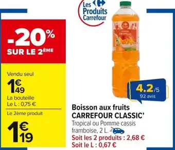 Carrefour Market Boisson aux fruits carrefour classic offre