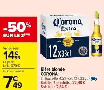 Carrefour Market Bière blonde corona offre