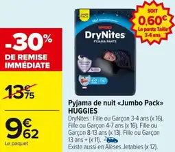 Carrefour Market Pyjama de nuit jumbo pack huggies offre