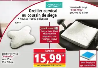 Norma Oreiller cervical ou coussin de siège offre