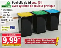 Norma Poubelle de tri avec système de couleur pratique offre