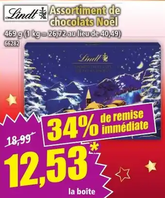 Norma Lindt assortiment de chocolats noël offre