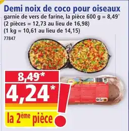 Norma Demi noix de coco pour oiseaux offre