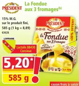 Norma La fondue aux 3 fromages offre