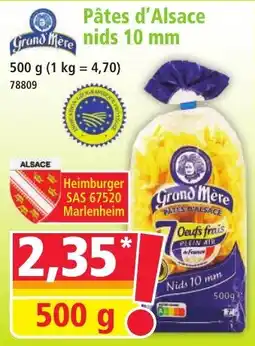 Norma Pâtes d'alsace nids 10 mm offre