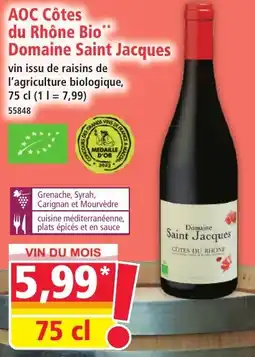Norma Aoc côtes du rhône bio domaine saint jacques offre