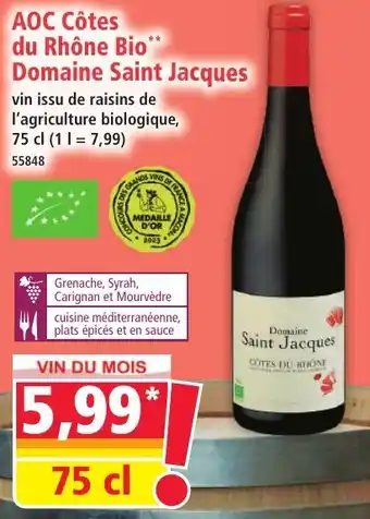 Norma Aoc côtes du rhône bio domaine saint jacques offre