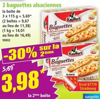Norma 3 baguettes alsaciennes offre