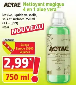 Norma Actae nettoyant magique 4 en 1 aloe vera offre