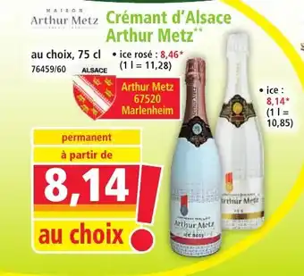 Norma Crémant d'alsace arthur metz offre