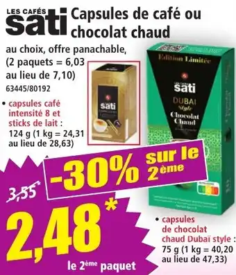 Norma Capsules de café ou chocolat chaud offre