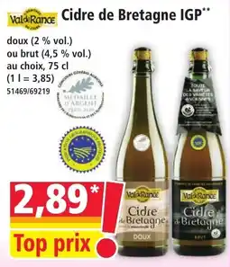 Norma Cidre de bretagne igp offre